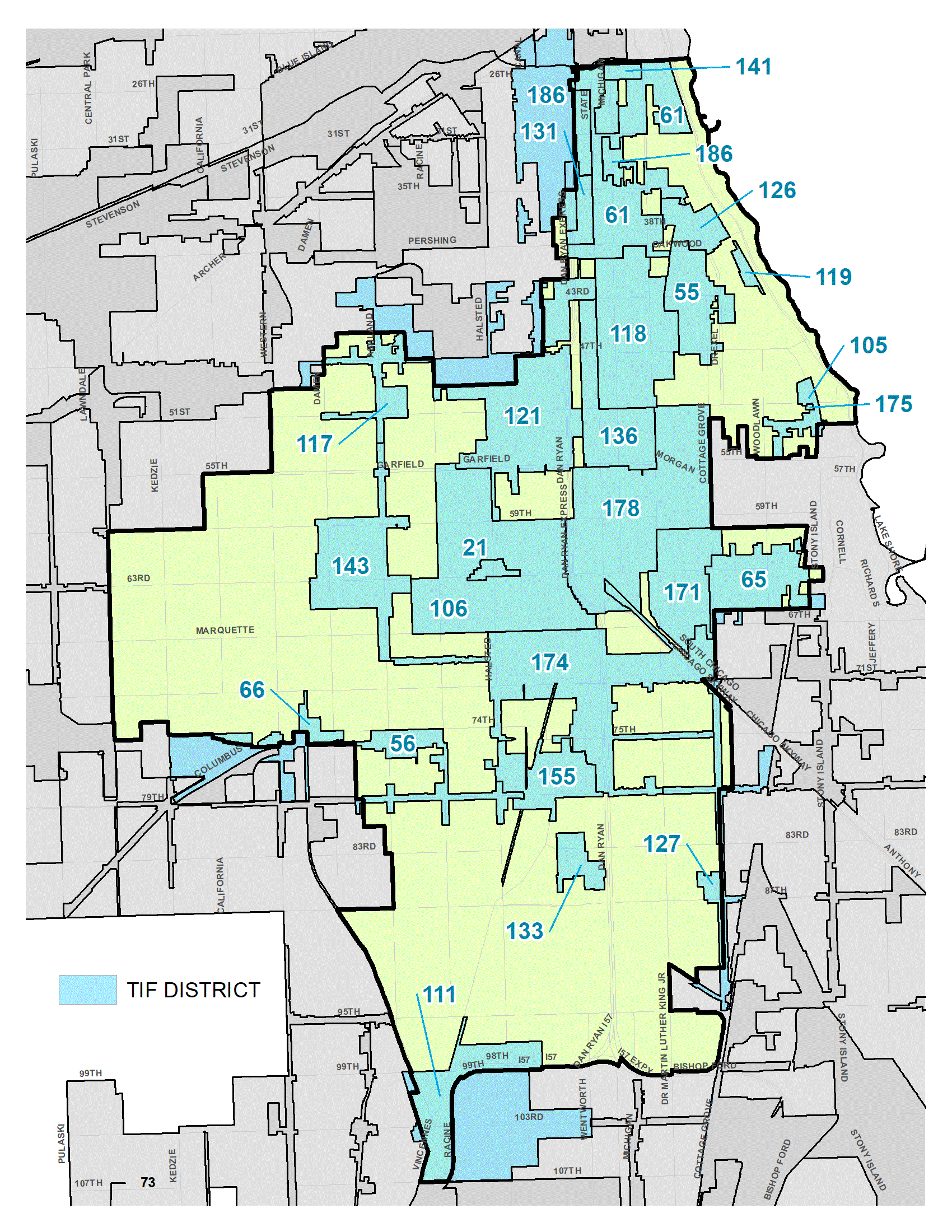 South Side TIF District Map